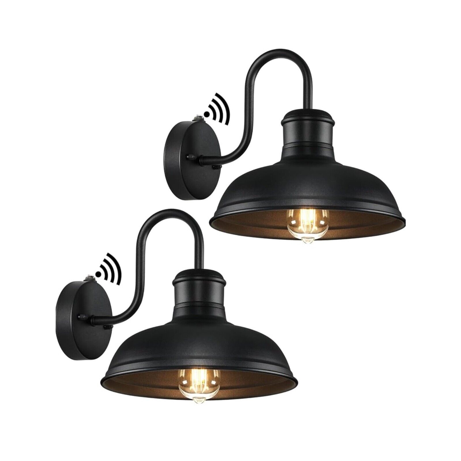 2-Pack Dusk to Dawn Outdoor Wall Sconces,Exterior Farmhouse Gooseneck Barn Light