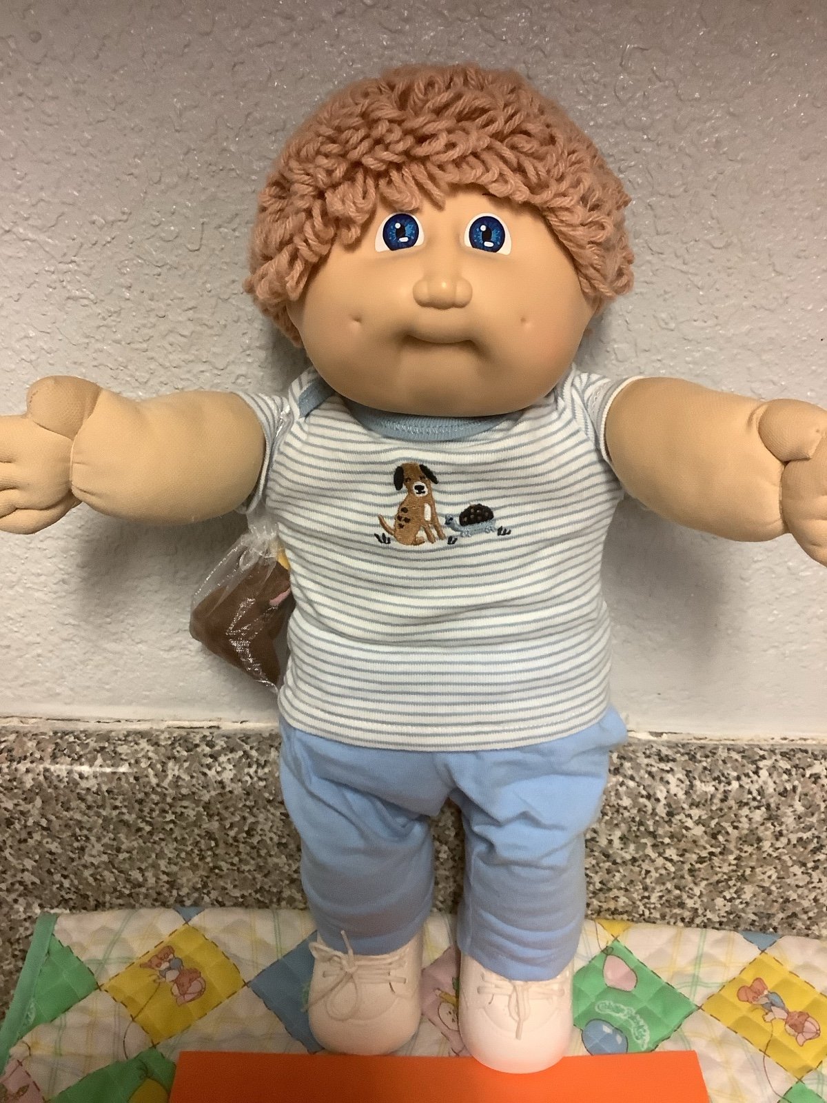 Vintage Cabbage Patch Kid Boy Champagne Hair Blue Eyes Head Mold #2 1985