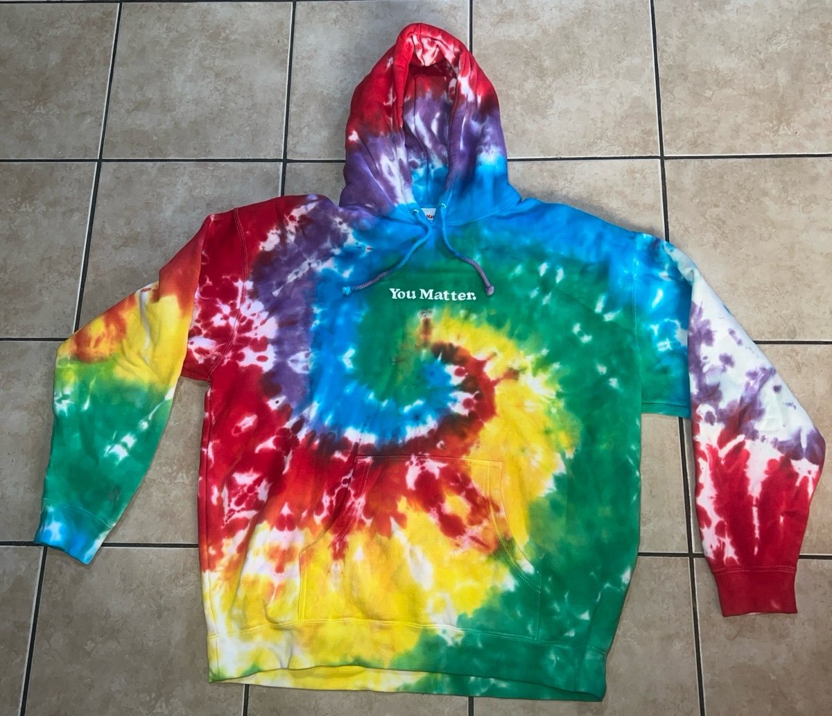 You Matter Tie Dye Hoodie Size XL