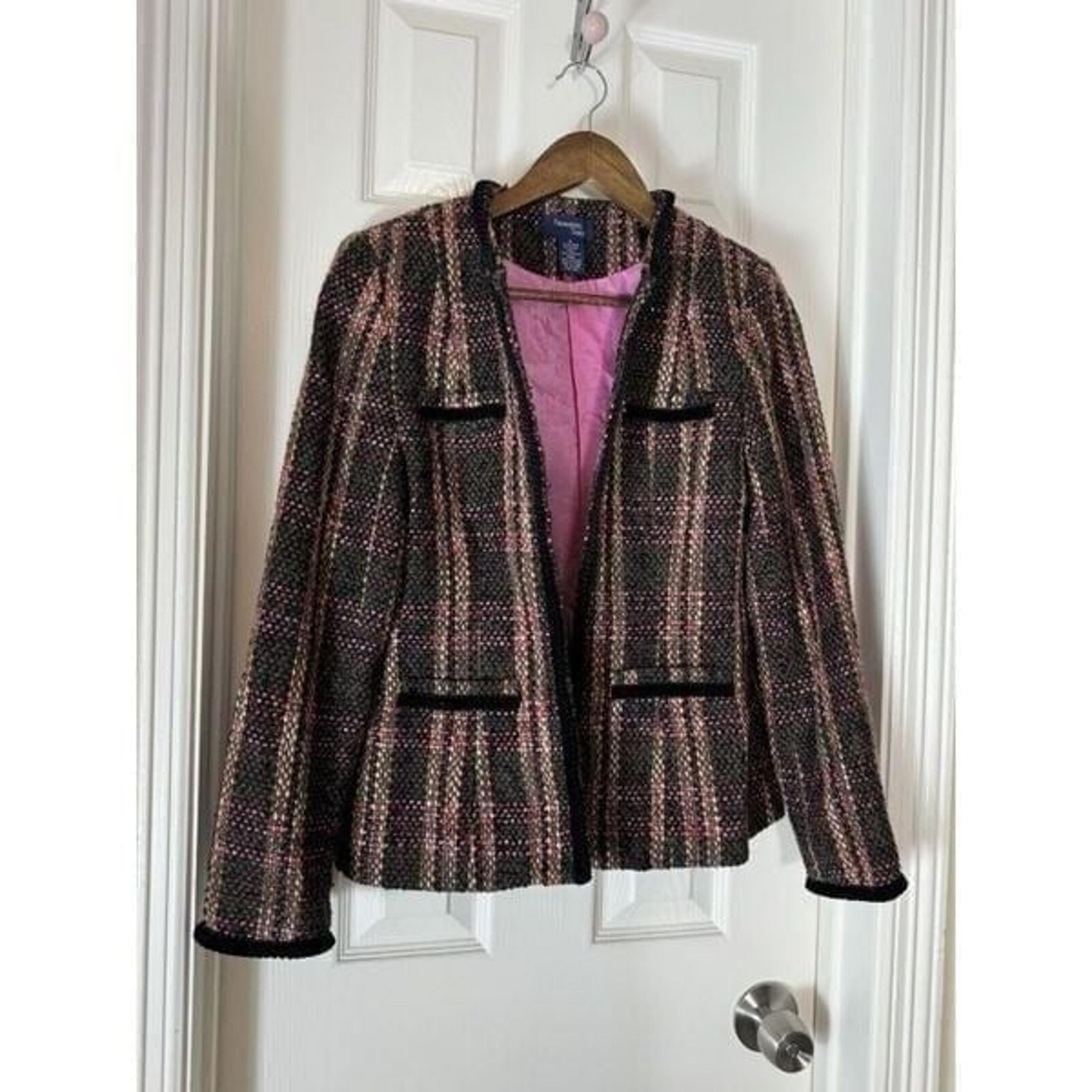 Fundamental Things Blazer Jacket Womens 6 Popcorn Knit Chic Barbie Business