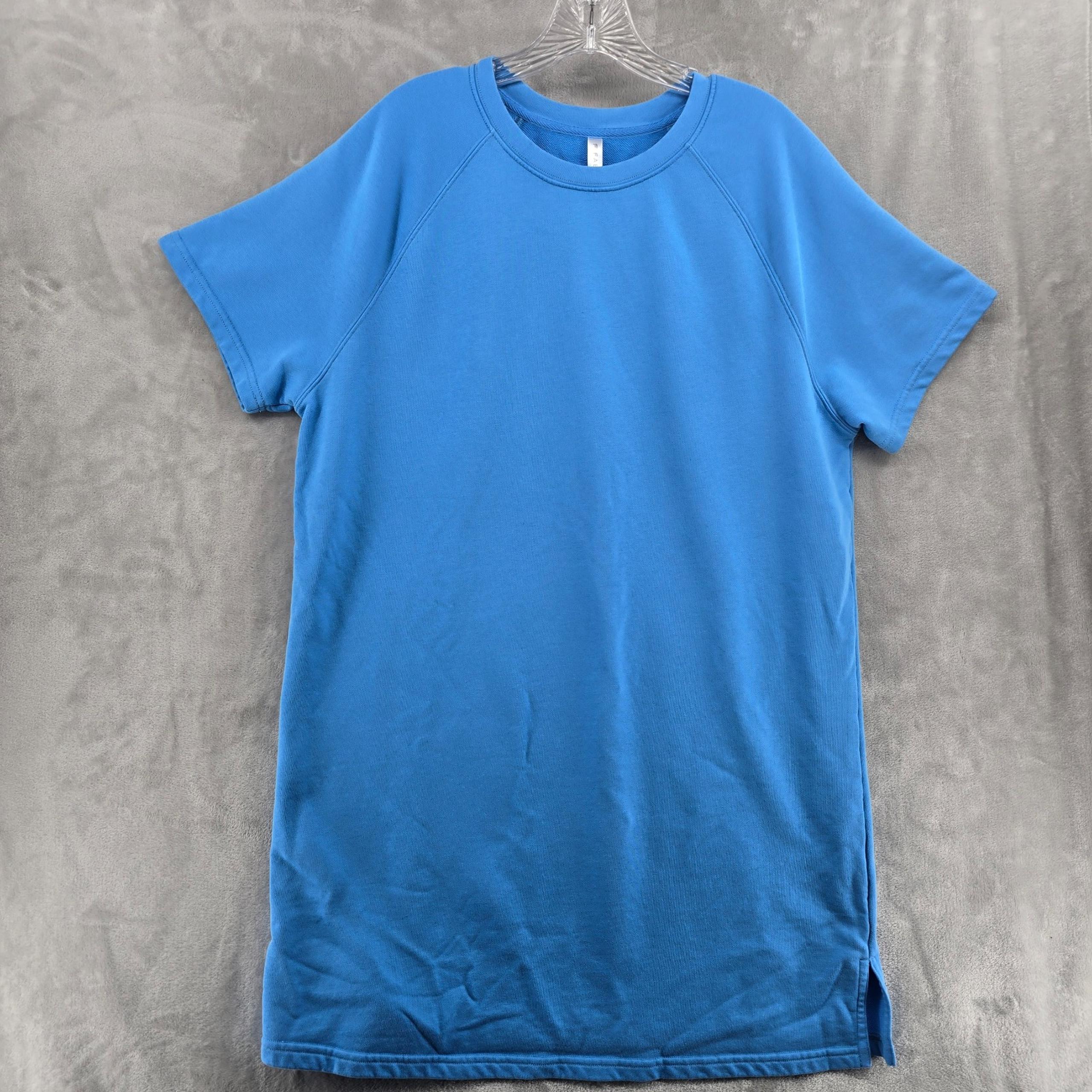Fabletics Size XL Terry Short Sleeve Mini Dress in Island Escape Blue