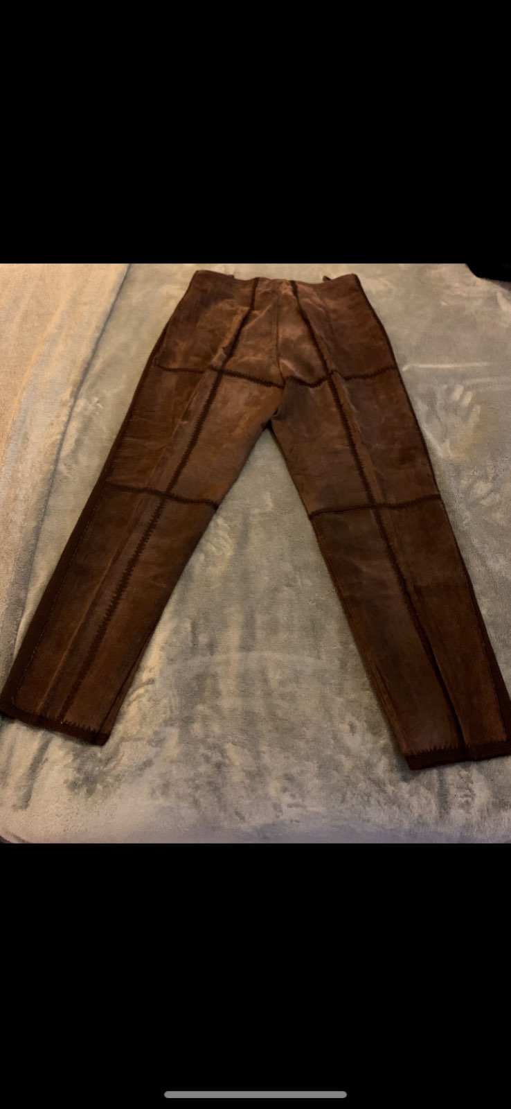 Brown Suede Leather Pants