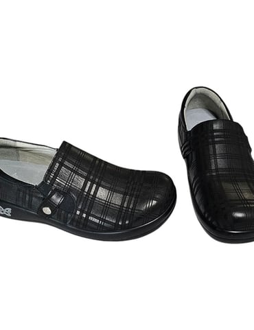 Alegria Womens KARA 597X Clog Size 40 Slip-On Black Plaid Leather US 9.5-10