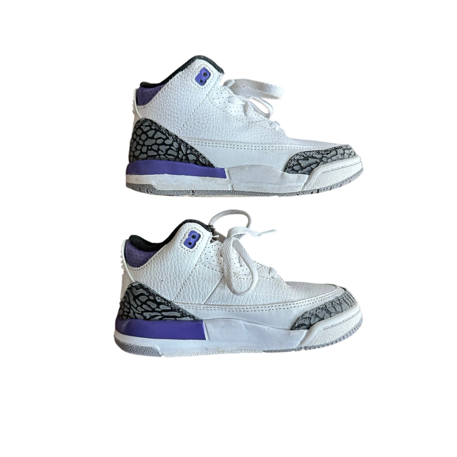 Nike Air Jordan baby boy retro 3 size 10c dark iris purple white