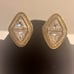 Swarovski Signed Swan Triangle Crystal Goldtone Clip on Earrings Pave & Bevel