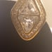 Swarovski Signed Swan Triangle Crystal Goldtone Clip on Earrings Pave & Bevel