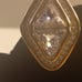 Swarovski Signed Swan Triangle Crystal Goldtone Clip on Earrings Pave & Bevel