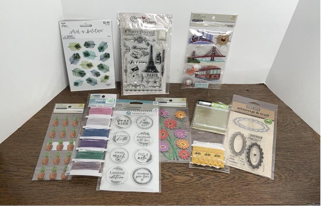 Crafty Secrets Hero Arts Hampton Clear Art Stamps & Recollections Stickers Lot
