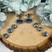 London Blue Faceted Topaz Cufflinks Tuxedo Studs 8 Pcs Set