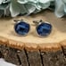 London Blue Faceted Topaz Cufflinks Tuxedo Studs 8 Pcs Set