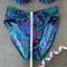 Vintage Catalina Teal Purple Paisley French high Cut Bikini Swimsuit Set