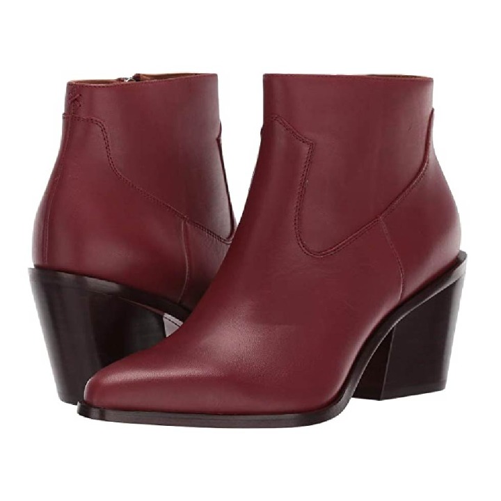 Rag & Bone Boots Razor Red Leather Western Ankle Booties