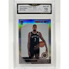 2019-20 Panini Hoops Premium Stock KEVIN DURANT #61 Prizm GMA 10 MINT