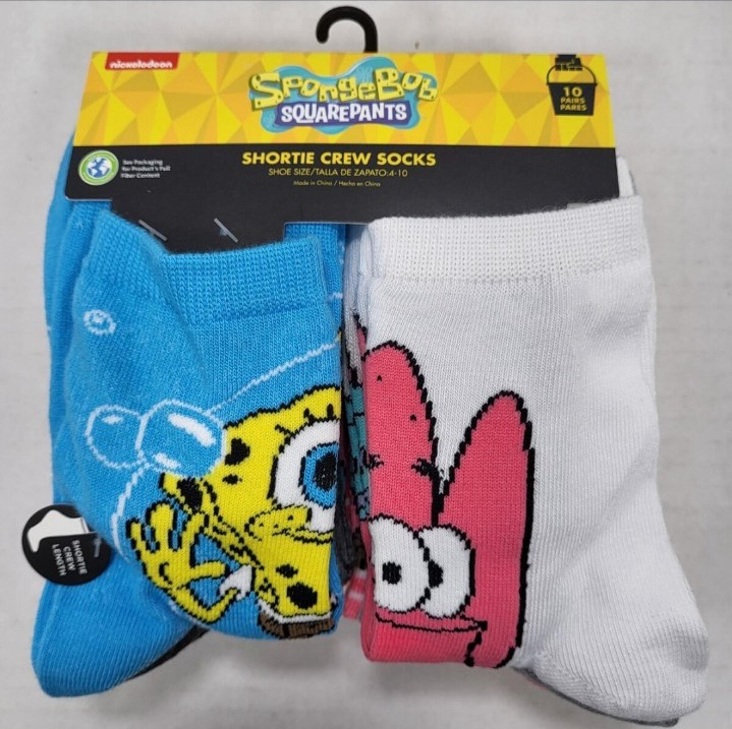 SpongeBob , Patrick, Mr Krabbs and  Squidward Crew socks 10 pairs