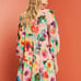 NWOT Esprit Collection Patterned Pleated Mini Dress Multicolor Sz 8 Long sleeve