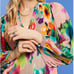 NWOT Esprit Collection Patterned Pleated Mini Dress Multicolor Sz 8 Long sleeve