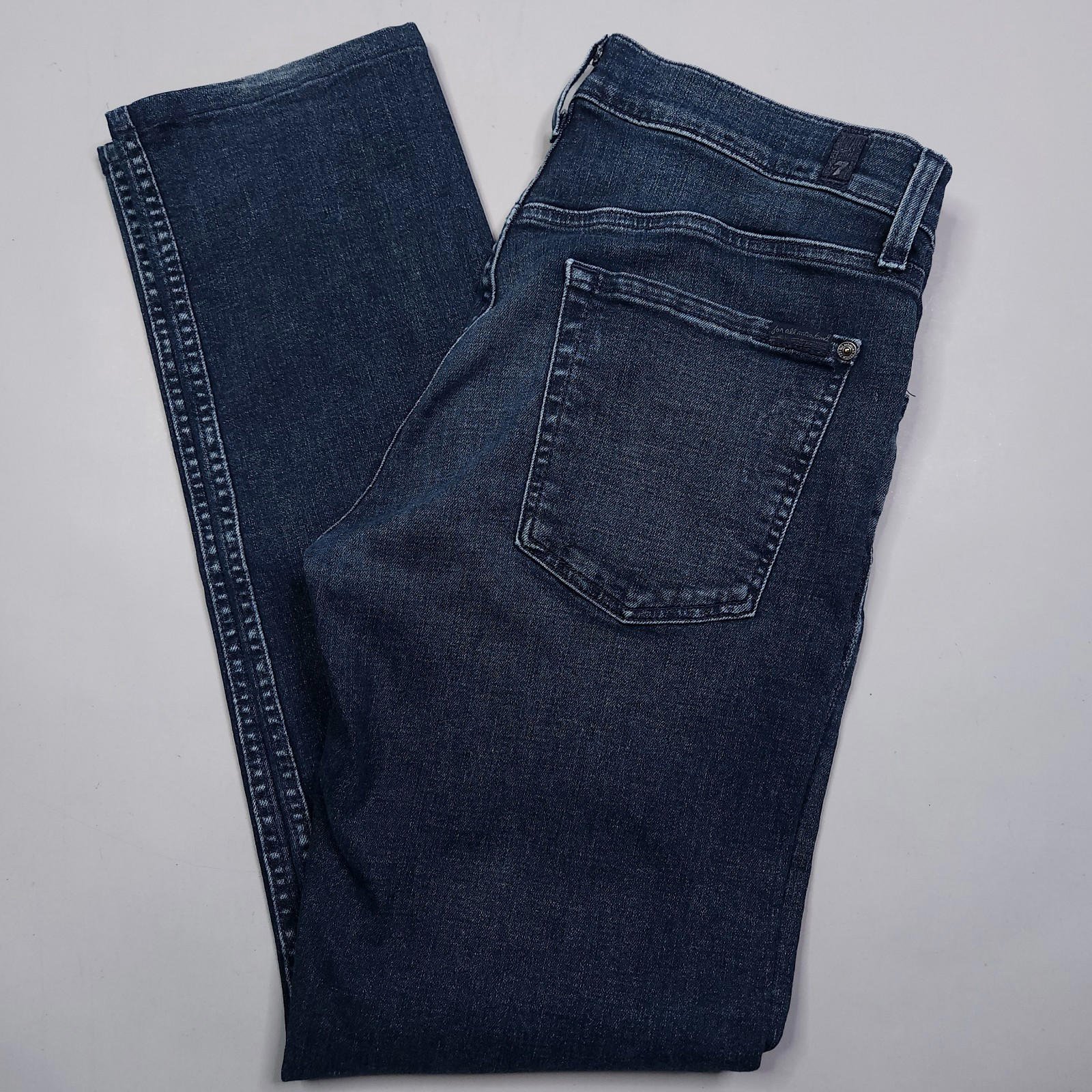 7 For All Mankind Slimmy Slim Straight Stretch Dark Wash Jeans 34x32