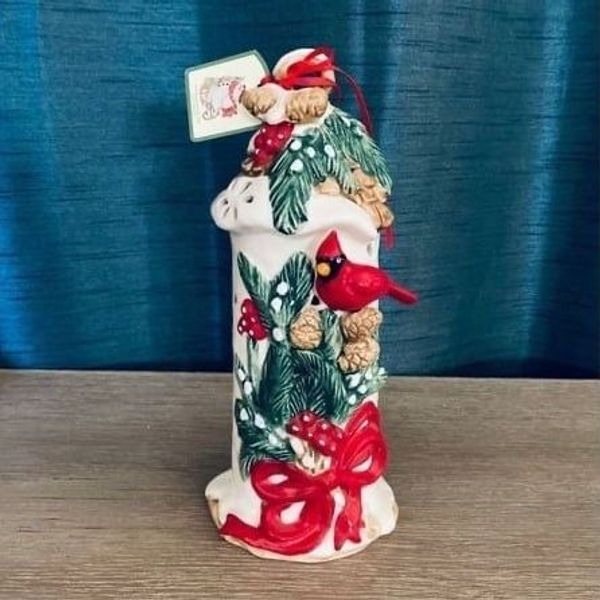 Blue Sky Clayworks Christmas Cardinal Bird Feeder