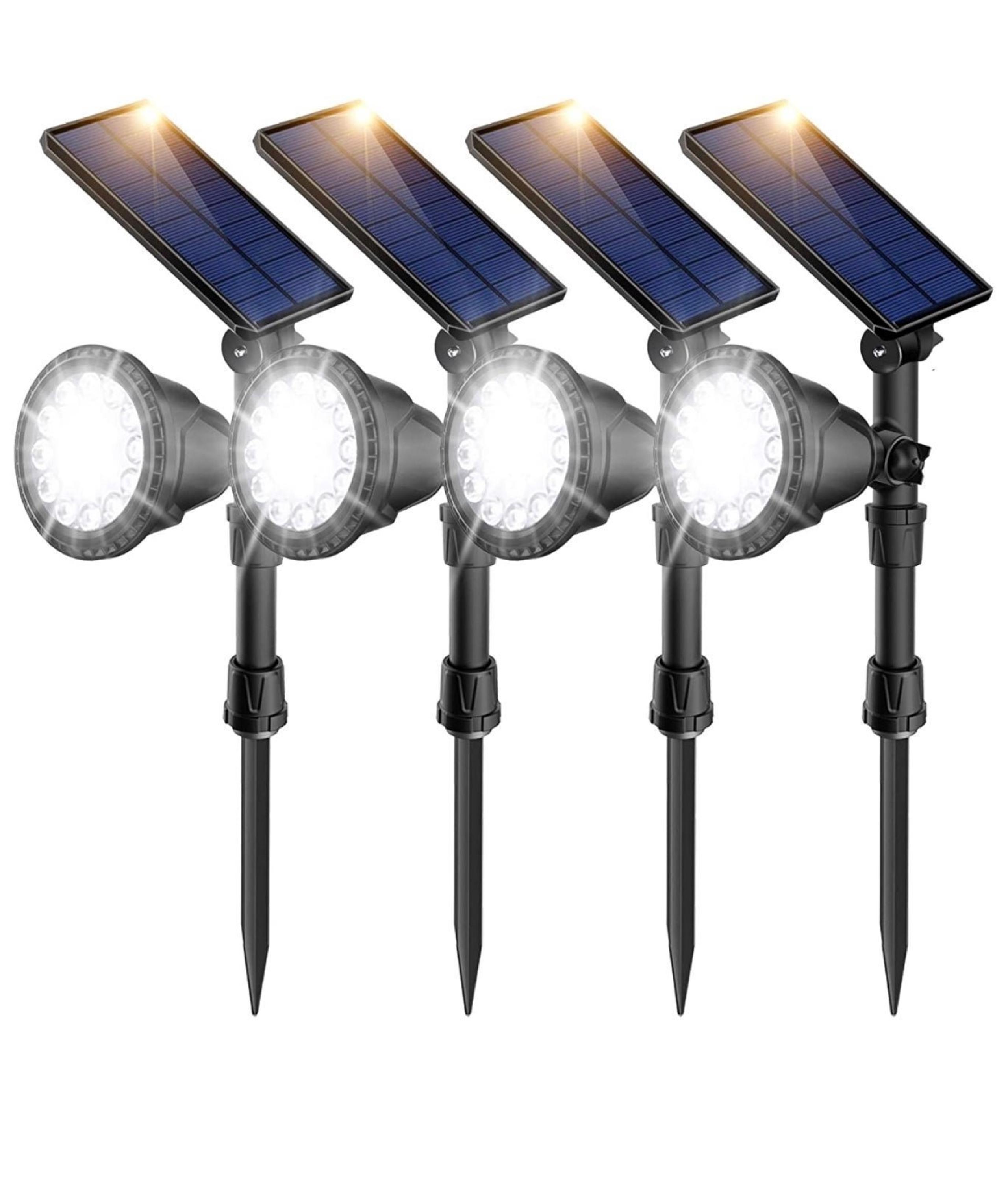 Solar Spotlight, 18 LED Landscape Lighting Waterproof Solar Light pack of 4