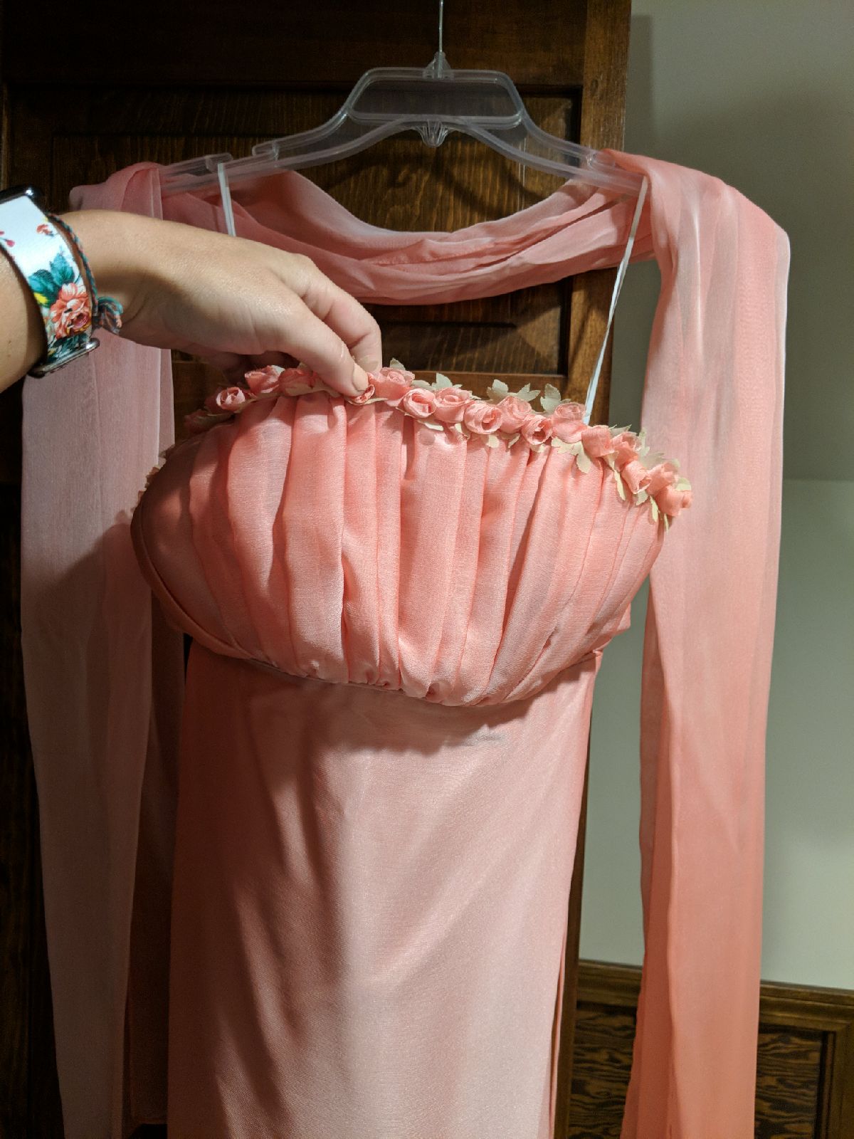 Cross Back Rose Detail High-low Dress - High Low