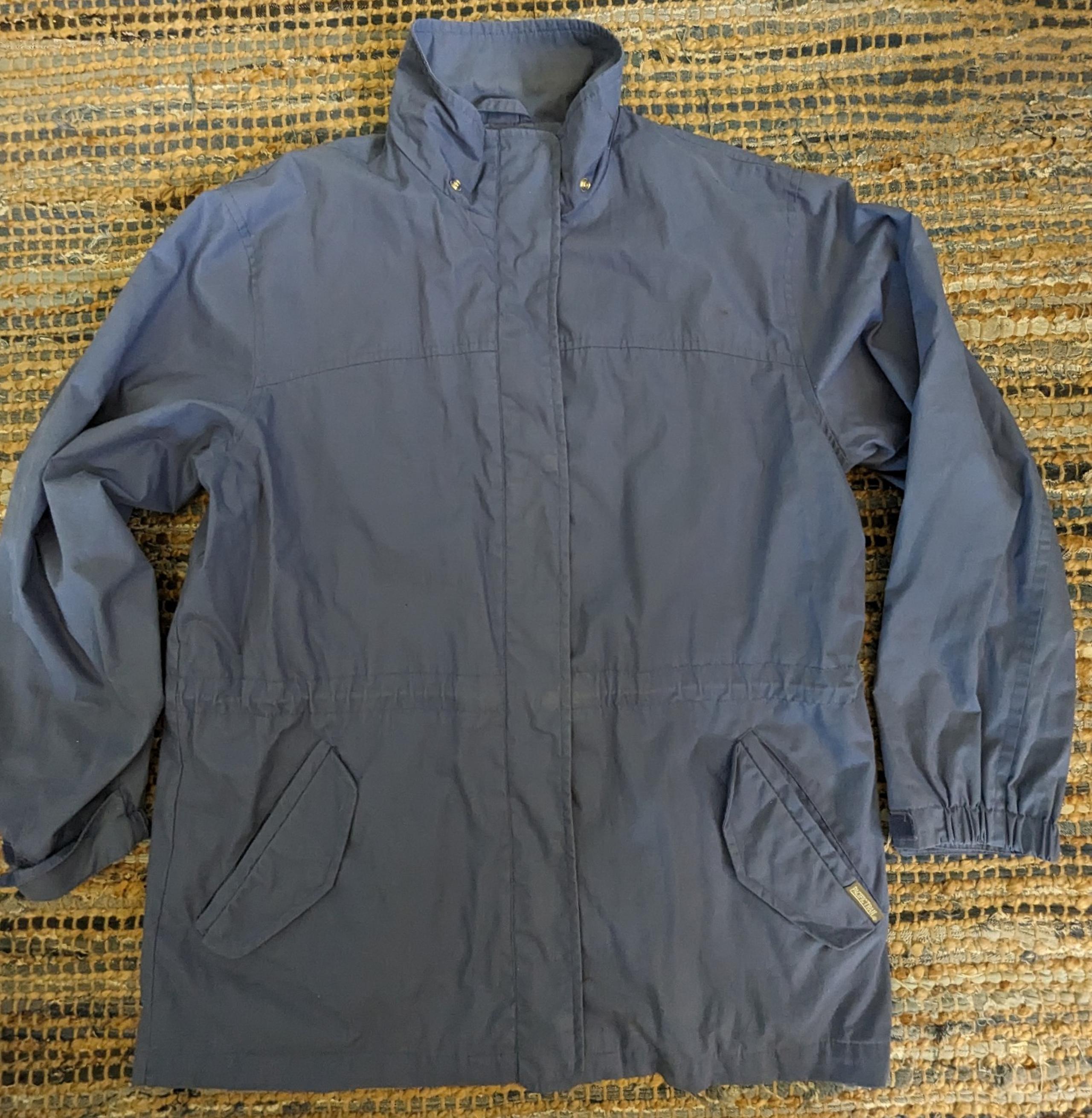 Pacific Trail Jacket Women's M Nylon Windbreaker Blue Zip/Snap Front Pockets Dra