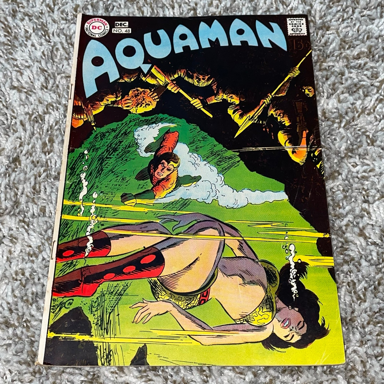 VINTAGE 1969 DC COMICS Aquaman Origin Retold Silver Age Comic #48