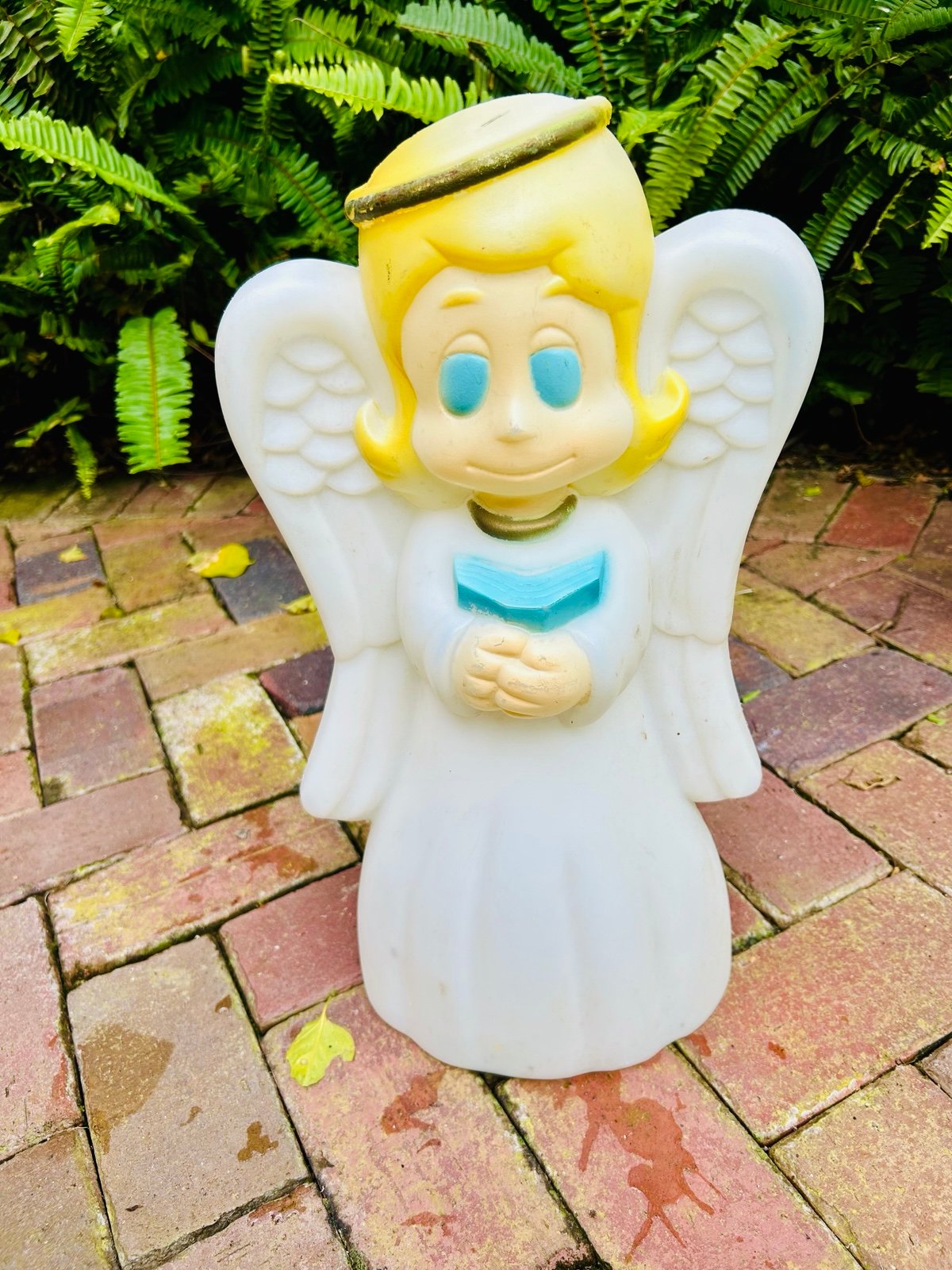 Vintage 17.5 Inch Blow Mold Blonde Angel Decoration