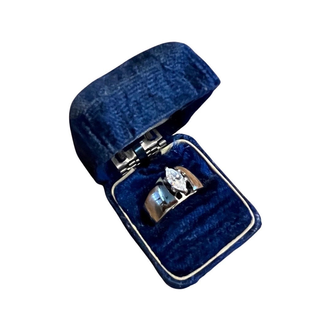 Beautiful 18k Gold Electroplate Marquise Ring