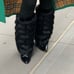 Faux fur leg warmers - Black Quilted