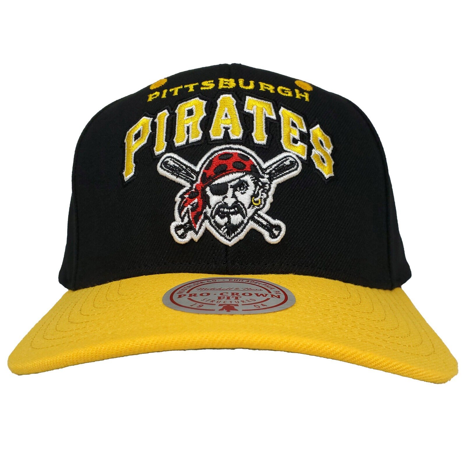 Pittsburgh Pirates Mitchell & Ness MLB Pro Fit Snapback Hat Cap 3D Logo NWT