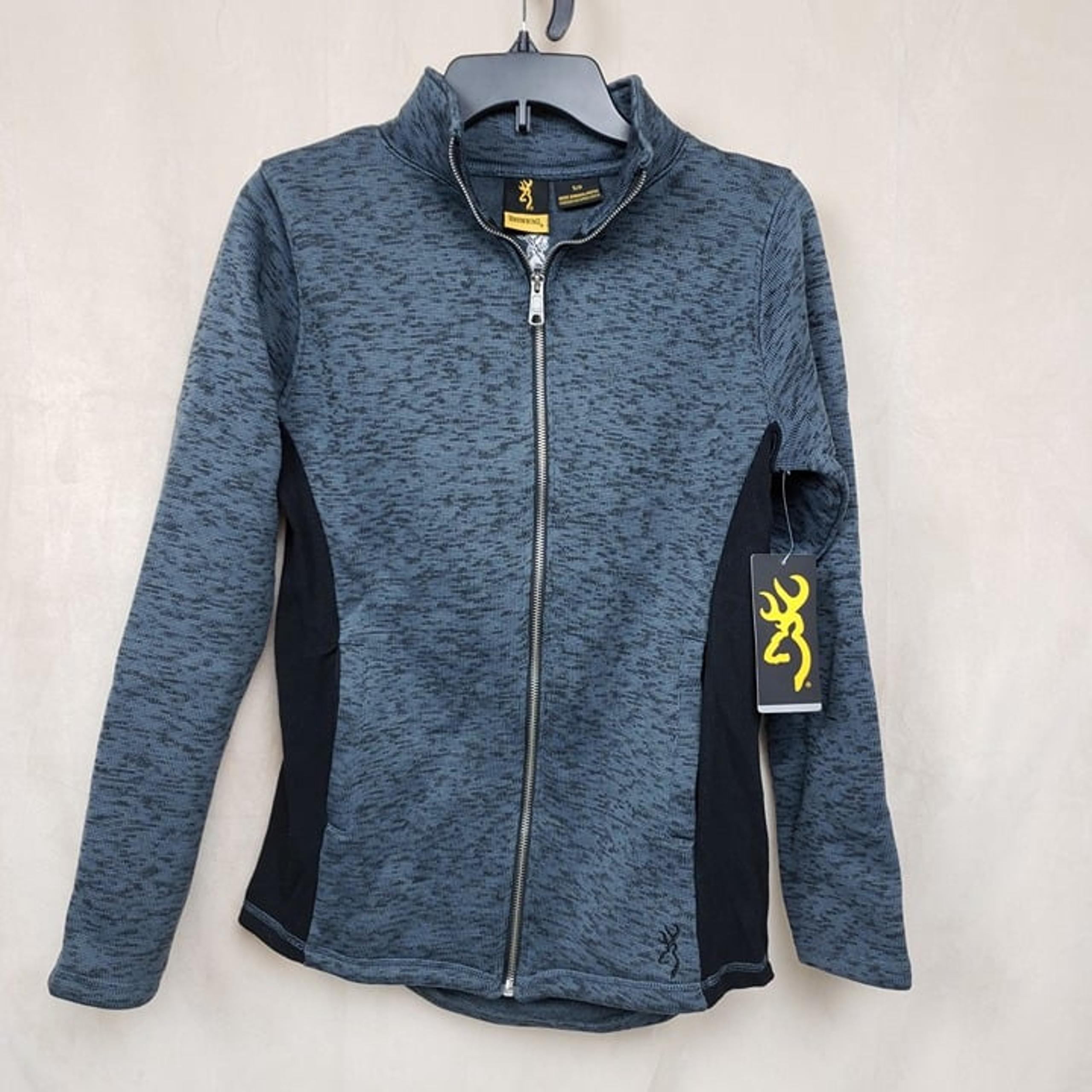 Women's Small Palm 2.0 Knit Sweater, Full Zip Heathered Black - Browning