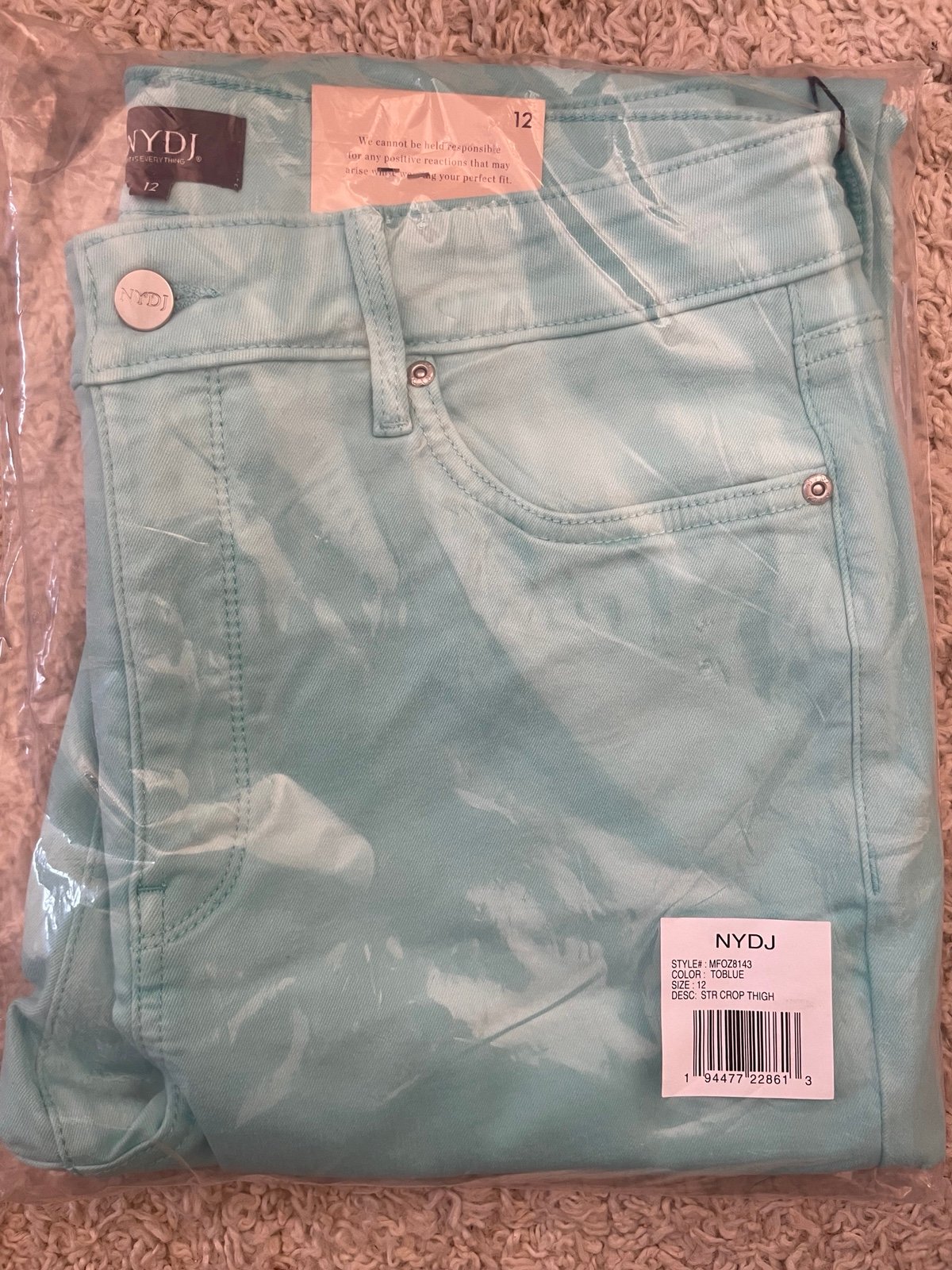 NYDJ Straight Crop Thigh Shaper Jeans in Topaz Blue