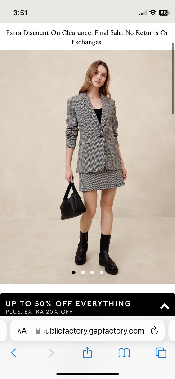 Banana Republic Wool-Blend Houndstooth Blazer NWT