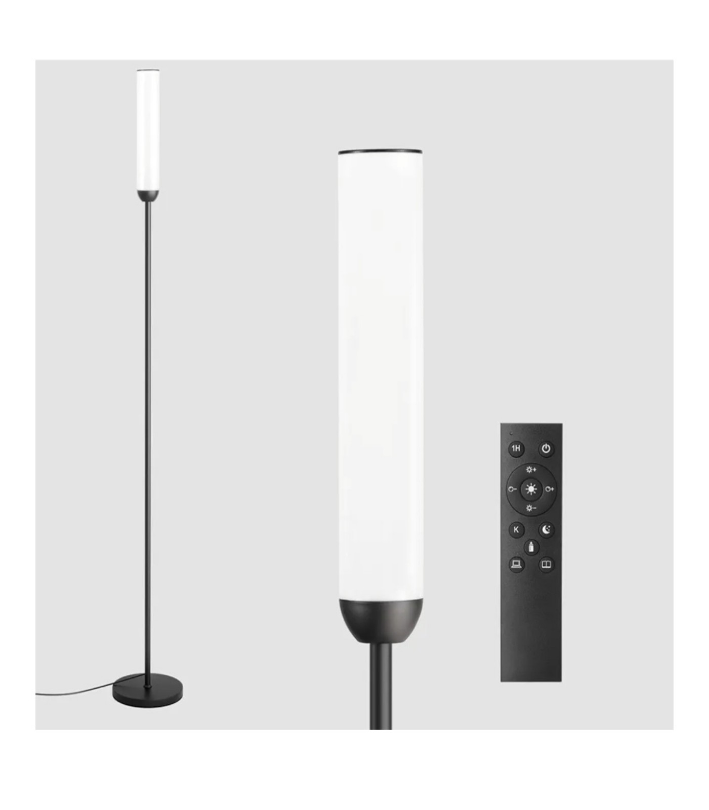 LED Floor Lamp with Remote Control, 65 Standing lamp with Stepless Adjustable 3