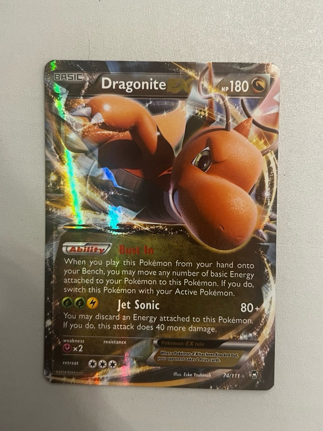 Pokemon Card Dragonite EX 2014