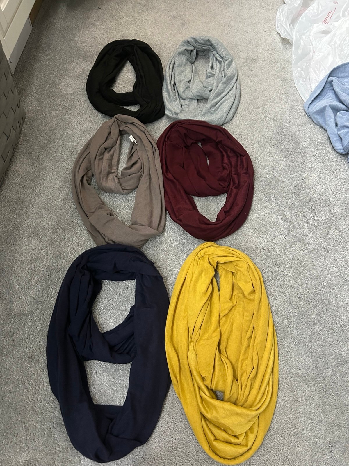 Scarf 6 Pcs Women Scarf Solid Color Lightweight Loop Scarf Winter Soft
