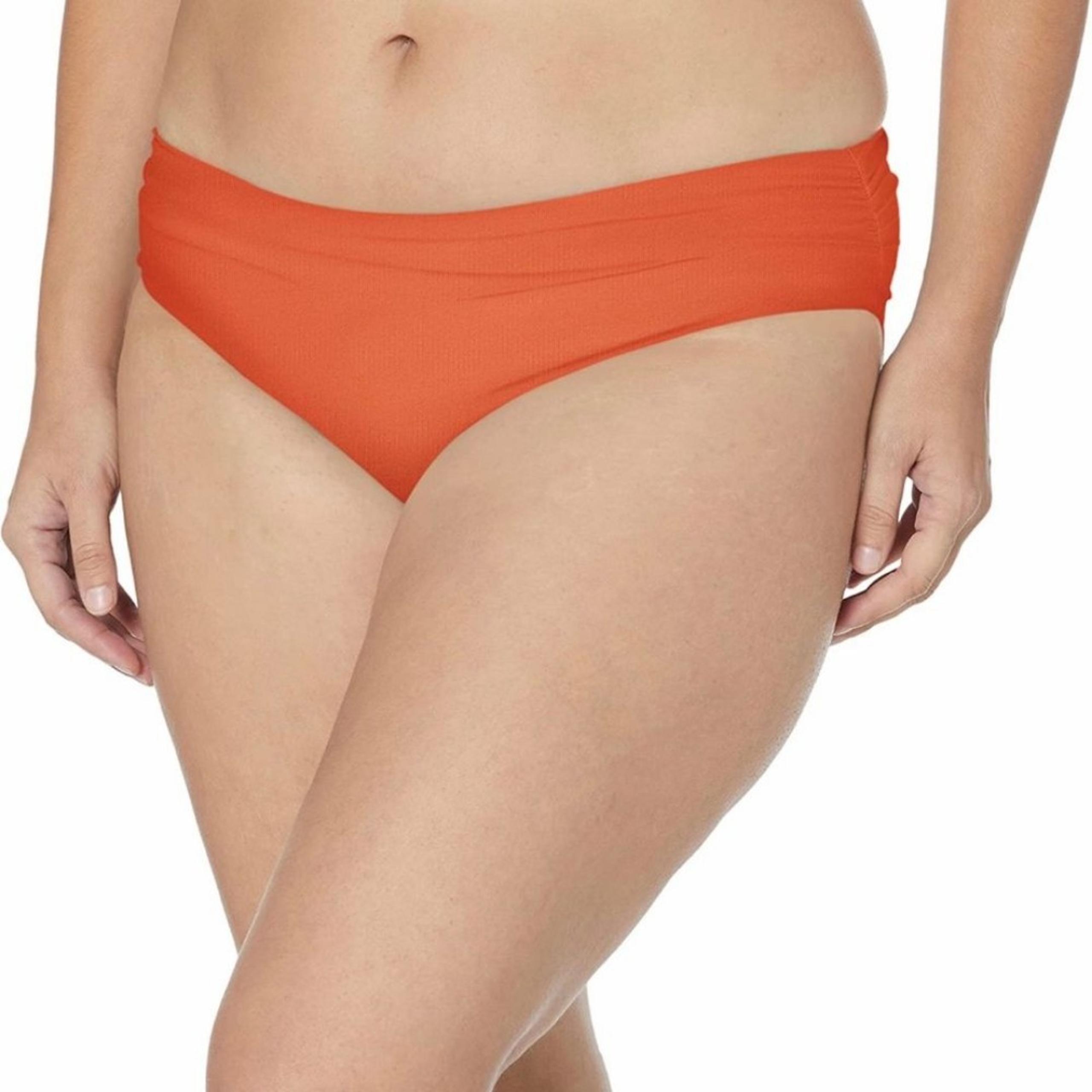 Kenneth Cole New York Shirred Band Hipster Cinnamon Bikini Bottom NWT Size Large