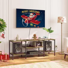 TV Stand with Power Outlets to 65 Inches, TV Console Table with Open Storage