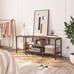 TV Stand with Power Outlets to 65 Inches, TV Console Table with Open Storage