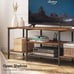 TV Stand with Power Outlets to 65 Inches, TV Console Table with Open Storage