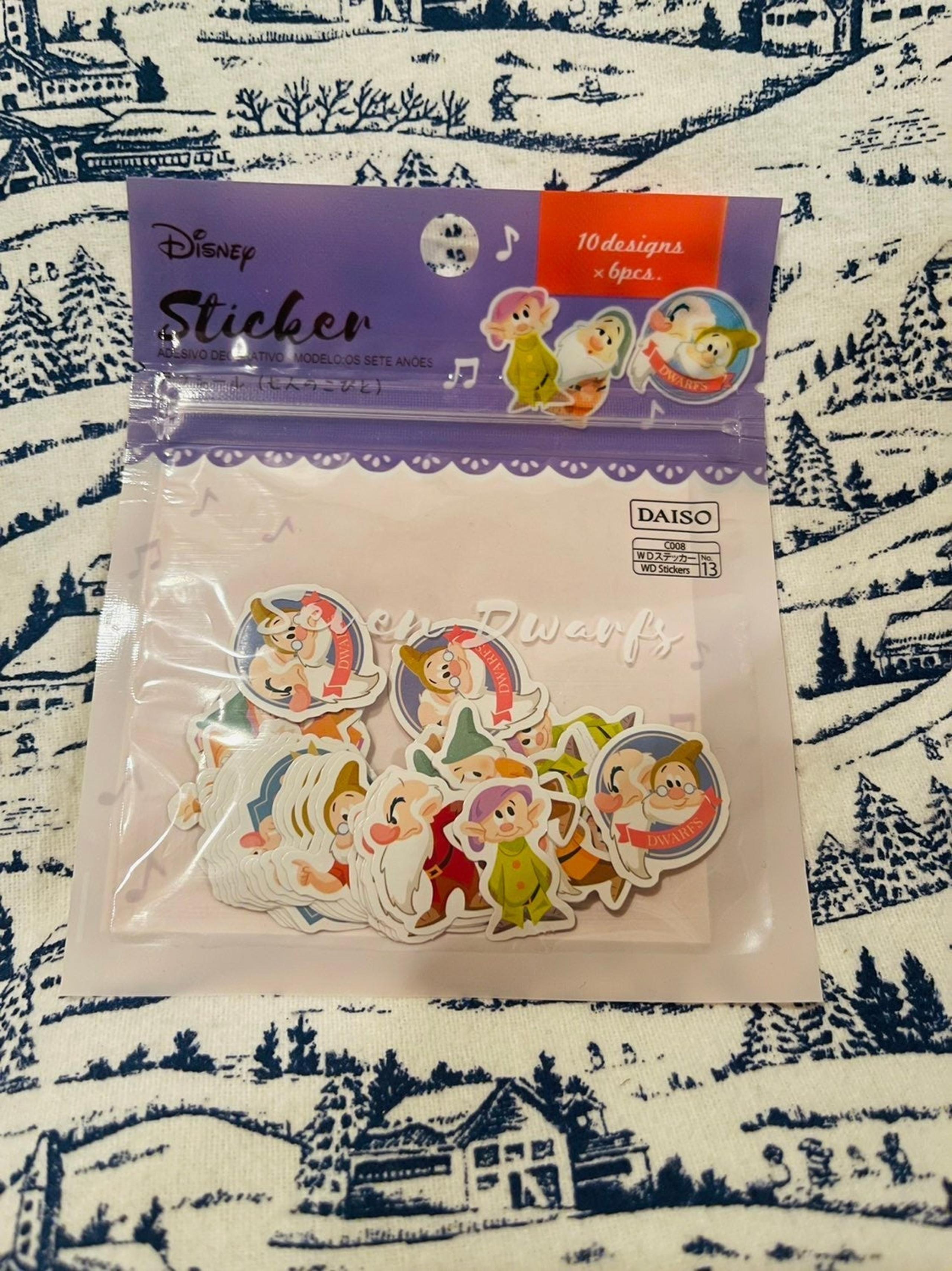 The 7 dwarfs from snow white sticker flakes