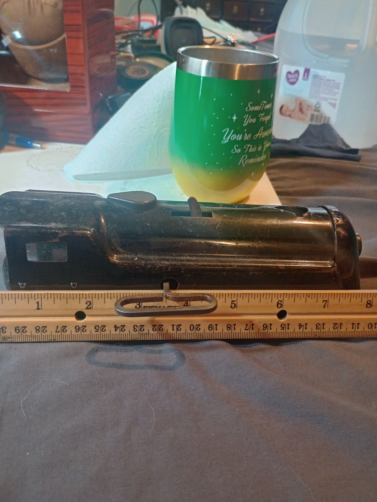 Train vintage 1940s windup metal Wyandotte working condition.  FIRM