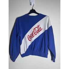 Coca-Cola Vintage Logo Sweater 1980s Blue Stripe Unisex