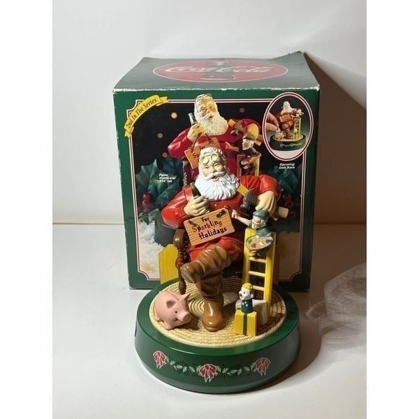 Vintage Coca-Cola Santa Claus Mechanical Bank ERTL 1994 W/ Box & Authenticity