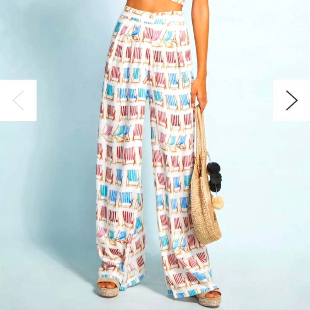 PatBO Beach Chair Wide-Leg High Waist Pants Medium