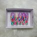Purple white 90s Line Acrylic Press on nails