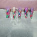 Purple white 90s Line Acrylic Press on nails