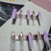Purple white 90s Line Acrylic Press on nails