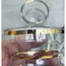 Turkish Tea Glasses Handblown Set of 6 w/ Gold Trim, Brass Holders & Saucers VTG