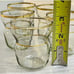 Turkish Tea Glasses Handblown Set of 6 w/ Gold Trim, Brass Holders & Saucers VTG